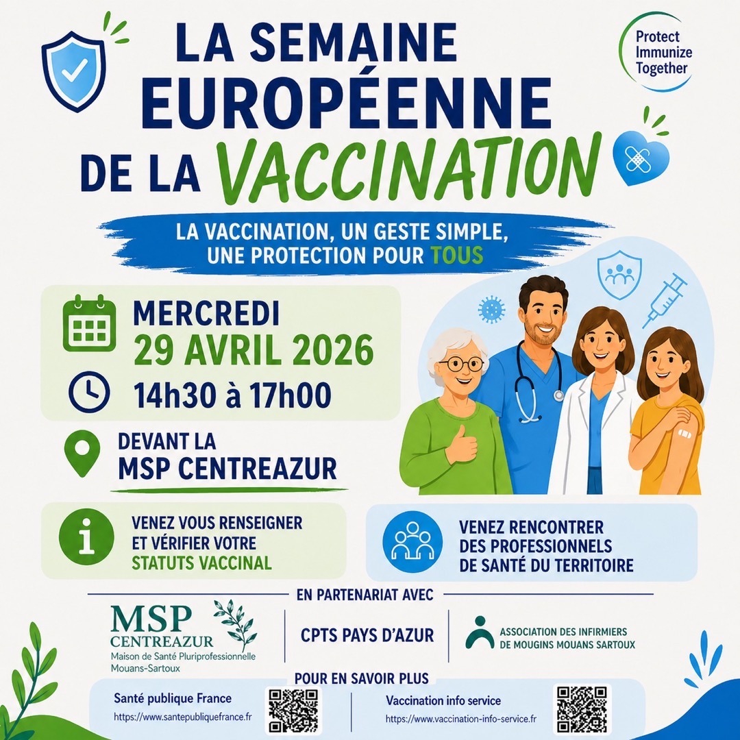 A l'occasion de la Semaine Européenne de la Vaccination, venez vous informer et faire…
